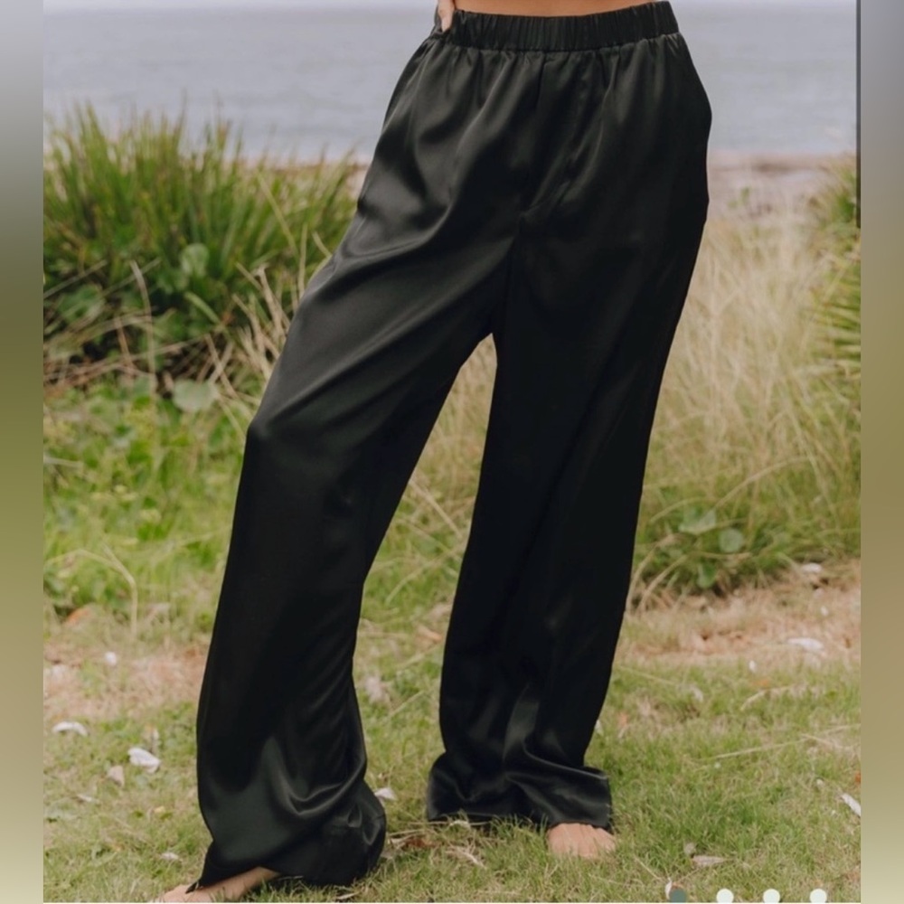 Daily Drills Silk Black Pants